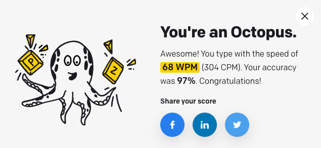 typing test results