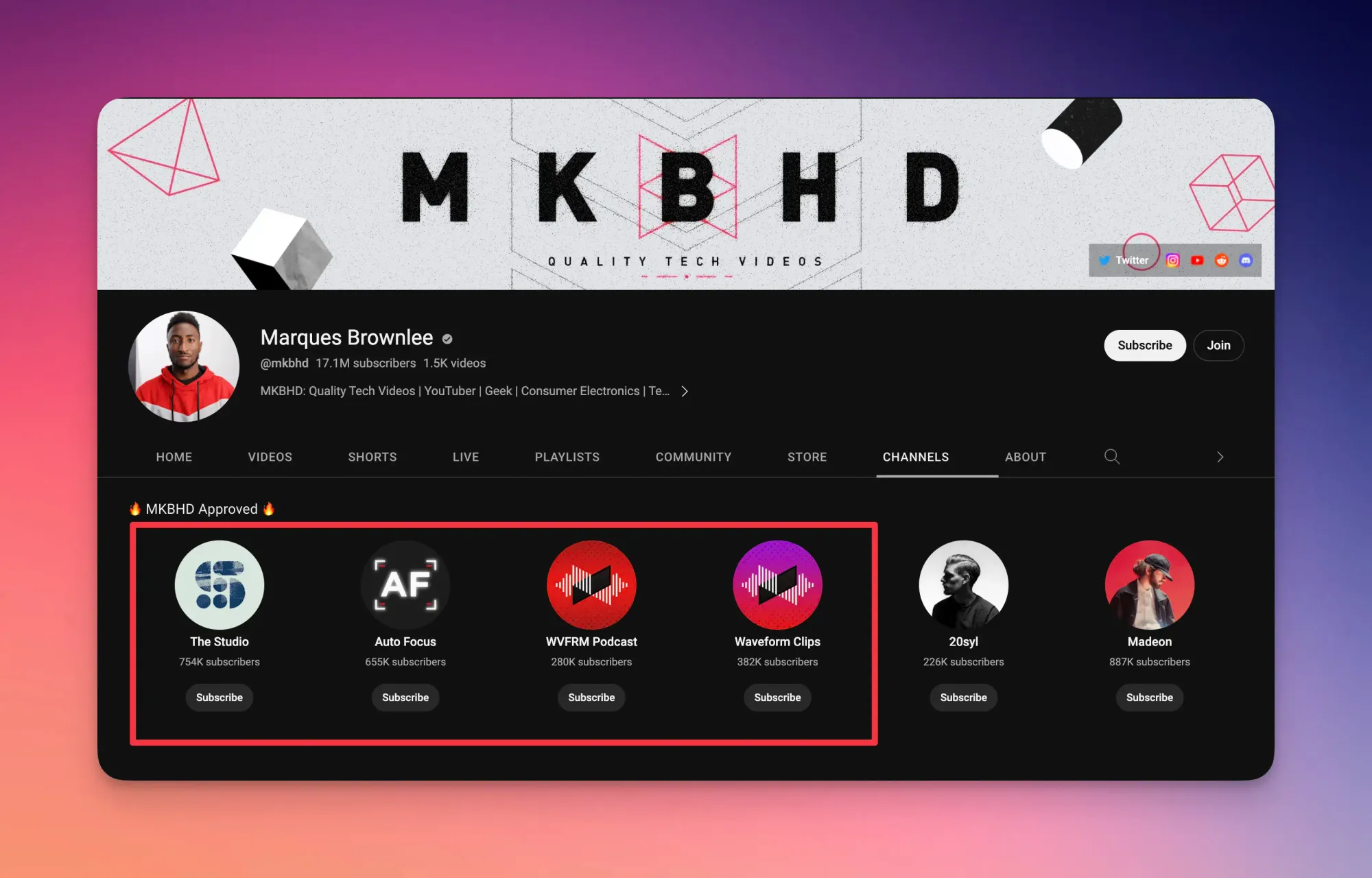 mkbhd channels list